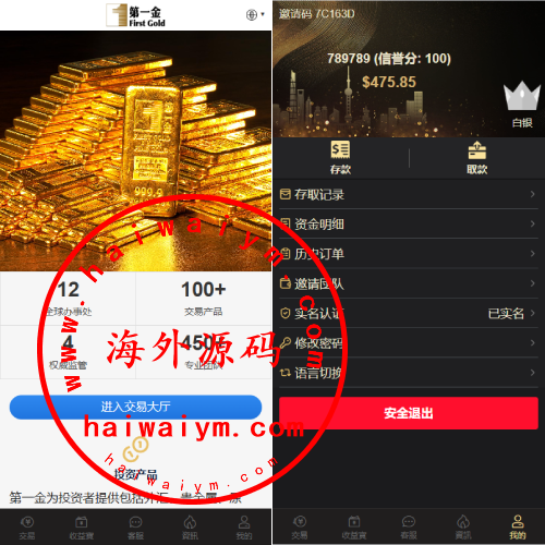 海外黄金秒合约交易/黄金时间盘/黄金微盘投资交易